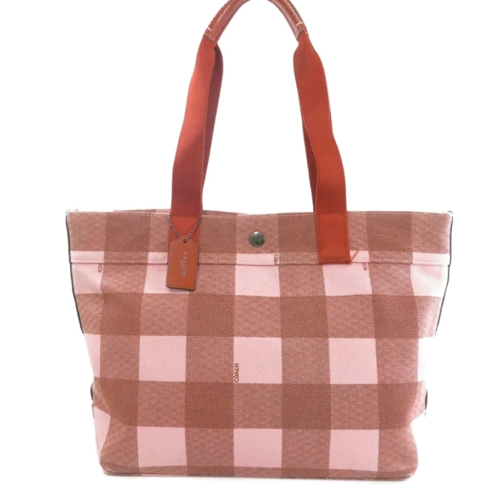 Coach Plaid Canvas Tote